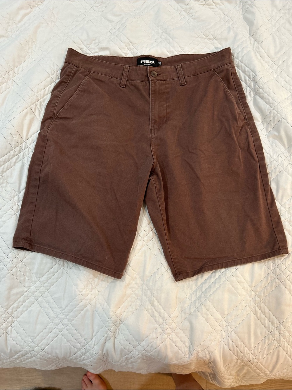 RSQ Brown Long Chino Shorts Size 33 Baggy Skater Y2K